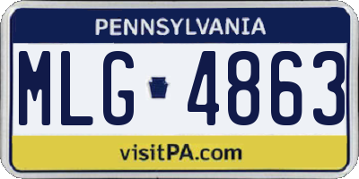 PA license plate MLG4863