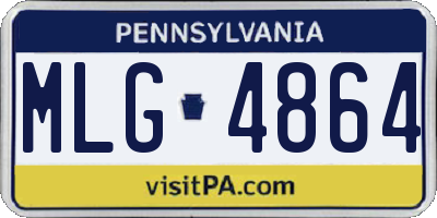 PA license plate MLG4864