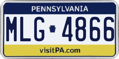 PA license plate MLG4866
