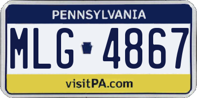 PA license plate MLG4867