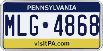 PA license plate MLG4868