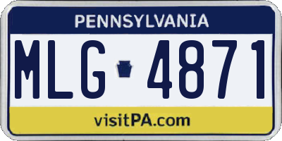 PA license plate MLG4871