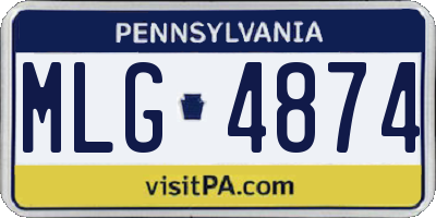 PA license plate MLG4874