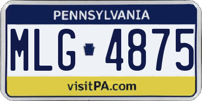 PA license plate MLG4875