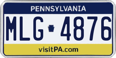 PA license plate MLG4876