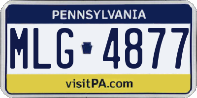 PA license plate MLG4877