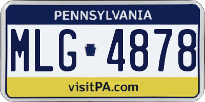 PA license plate MLG4878