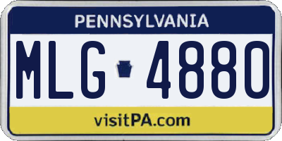 PA license plate MLG4880