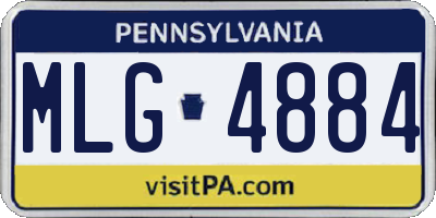 PA license plate MLG4884