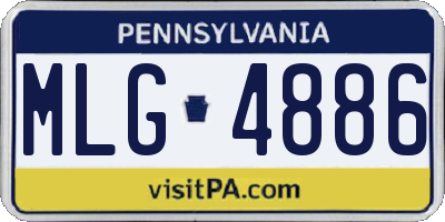 PA license plate MLG4886
