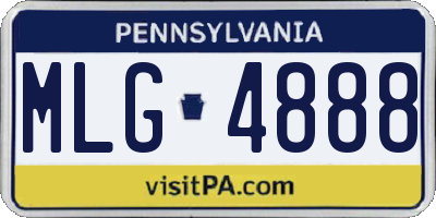 PA license plate MLG4888