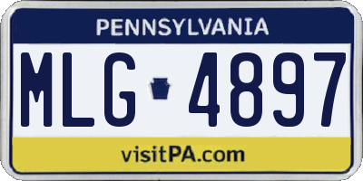 PA license plate MLG4897