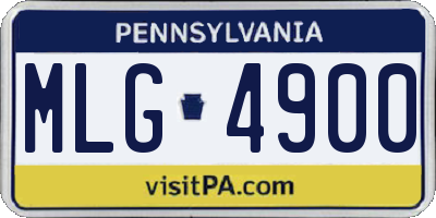 PA license plate MLG4900