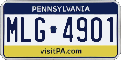 PA license plate MLG4901