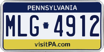 PA license plate MLG4912