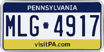 PA license plate MLG4917