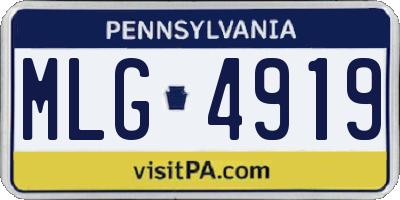 PA license plate MLG4919