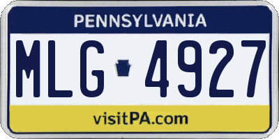 PA license plate MLG4927