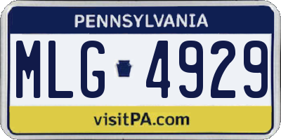 PA license plate MLG4929