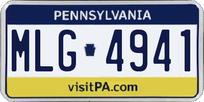 PA license plate MLG4941