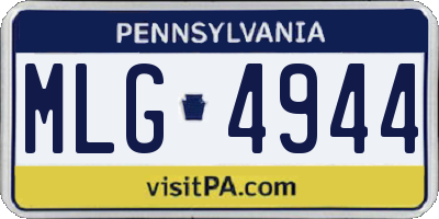 PA license plate MLG4944