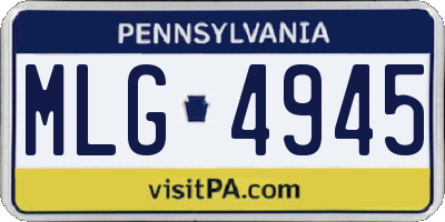 PA license plate MLG4945