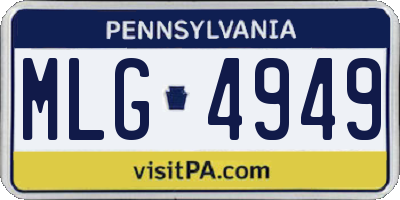PA license plate MLG4949