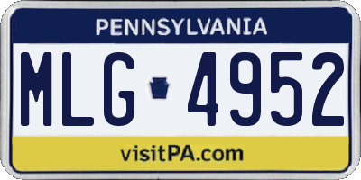 PA license plate MLG4952