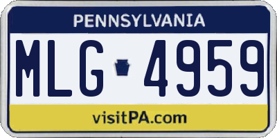 PA license plate MLG4959