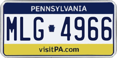 PA license plate MLG4966
