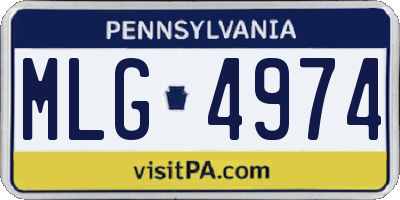 PA license plate MLG4974