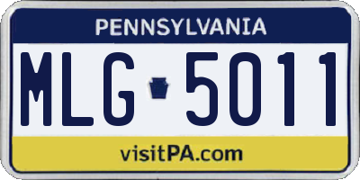 PA license plate MLG5011