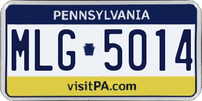 PA license plate MLG5014
