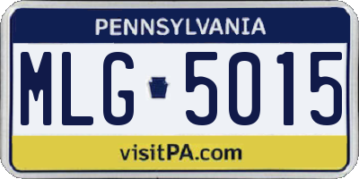PA license plate MLG5015