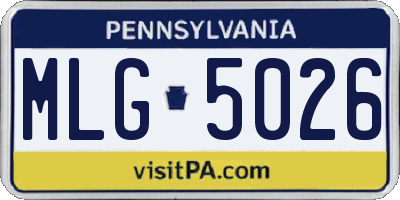 PA license plate MLG5026