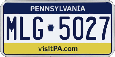 PA license plate MLG5027