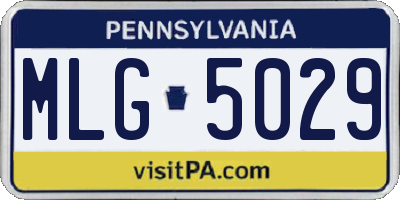 PA license plate MLG5029