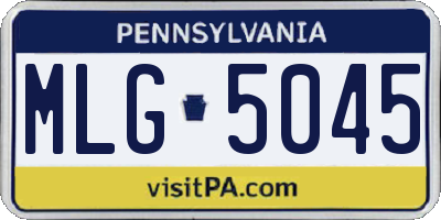 PA license plate MLG5045