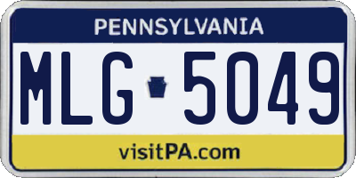 PA license plate MLG5049