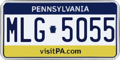 PA license plate MLG5055
