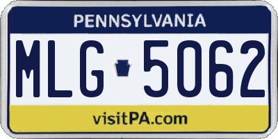 PA license plate MLG5062
