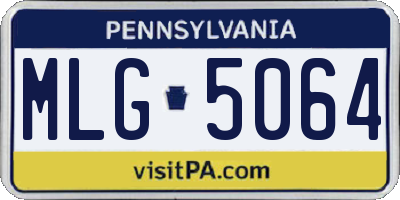 PA license plate MLG5064