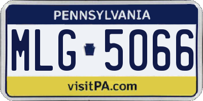 PA license plate MLG5066
