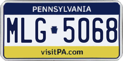 PA license plate MLG5068
