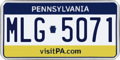 PA license plate MLG5071