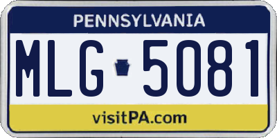 PA license plate MLG5081