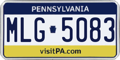 PA license plate MLG5083