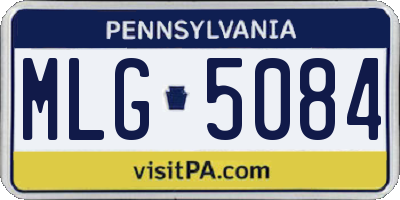 PA license plate MLG5084