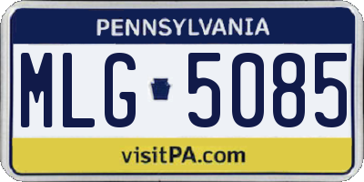 PA license plate MLG5085