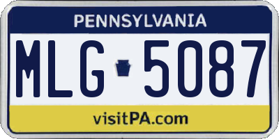 PA license plate MLG5087